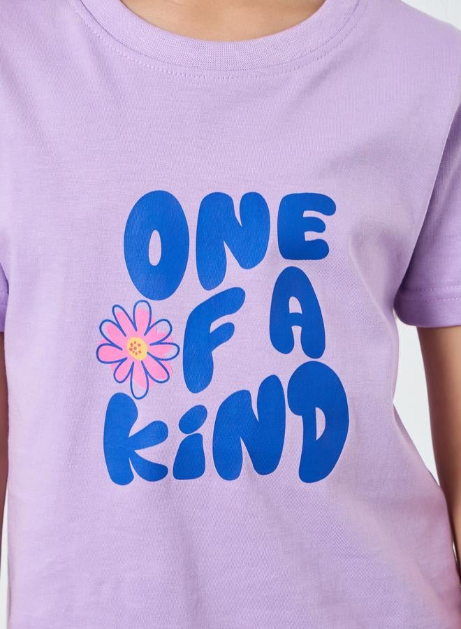 ستايلي طقم شورت ركوب دراجات وتيشيرت جرافيك للبنات - Image 4